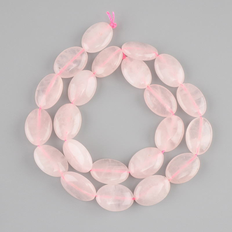Pink Quartz Beads Oval 18x13mm ±, 39cm length