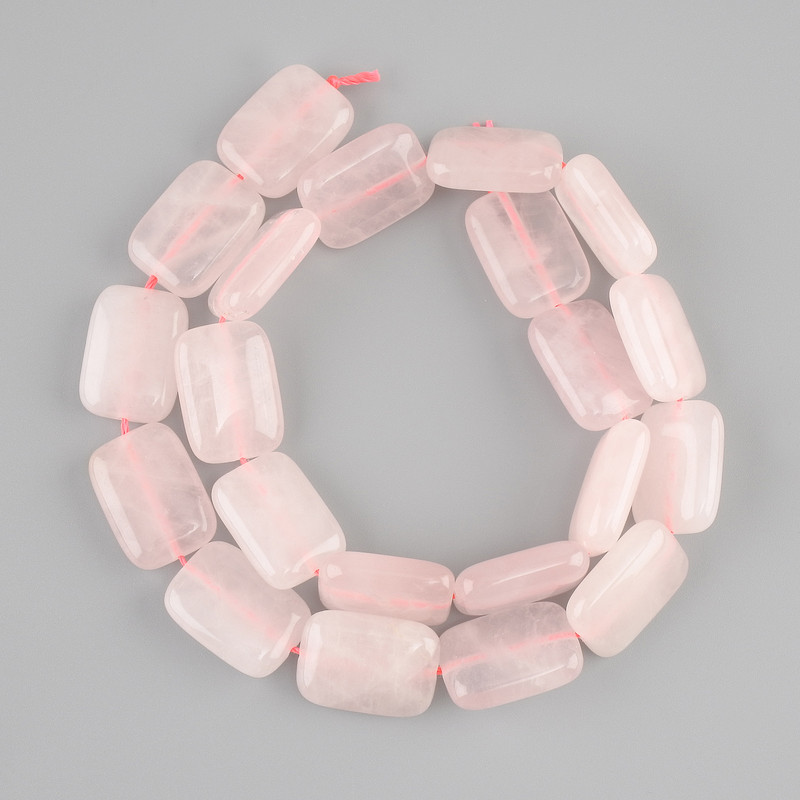 Pink Quartz Rectangle Beads, 18×13-13, 5mm+-, length 39cm+-