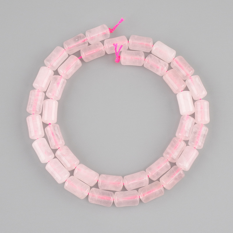 Pink Quartz Cylindrical Beads, 10×6mm, length 38cm