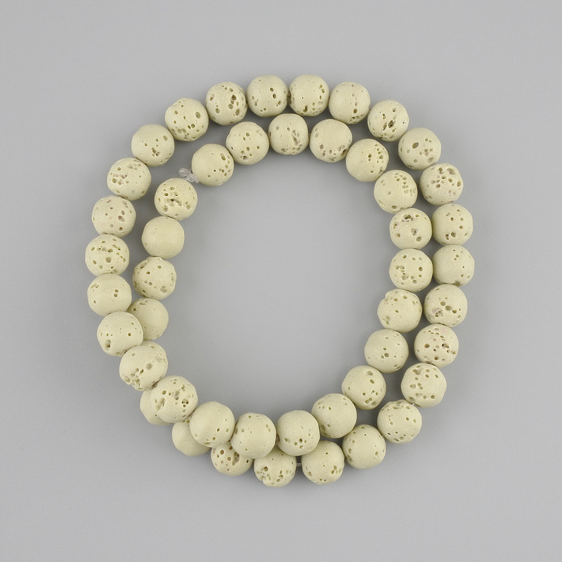 Volcanic Lava Beads Smooth Sphere 8mm ± on thread, length 38cm+