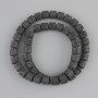 Black Volcanic Lava Cylinder Beads 8x8 mm ± on thread, length 38 cm ±