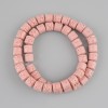 Pink Lava Beads Cylinder 8×8 mm ± on filament, length 38 cm +