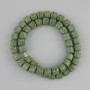 Green Volcano Lava Beads Cylindrical 8×8mm ± on thread, length 38cm ±