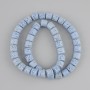 Blue Lava Beads Cylinder 8×8mm± on thread, 38cm±