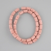 Pink Volcano Lava Beads Cylindrical 10×6mm ± on thread, length 38cm ±