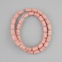 Pink Volcano Lava Beads Cylindrical 10×6mm ± on thread, length 38cm ±
