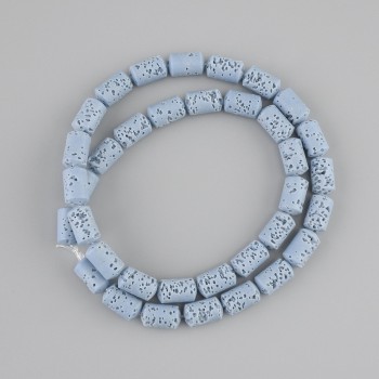 Blue Lava Beads Cylinder 10×6mm ± on thread, length 38cm+