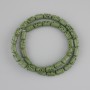 Green Lava Beads Cylindrical 10×6mm on thread, length 38cm+