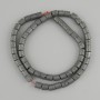 Hollow Hematite Cylindrical Beads, 6×6 mm dia, 40 cm length on thread