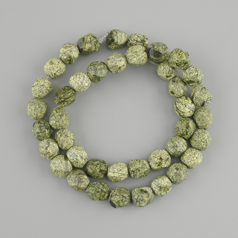Serpentine Beads - Multi-faceted, 9x8mm, 37cm string