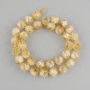 Faceted Citrine Beads Diamond-shaped, 10x9-10mm+, 3mm+ seed beads, 37cm+ length