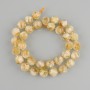 Faceted Citrine Beads Diamond-shaped, 10x9-10mm+, 3mm+ seed beads, 37cm+ length