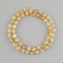 Citron Beads, Faceted Cube, 5×5mm, 3mm+ seed beads, 37cm+ length