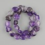 Amethyst Heart Beads, 14x14mm diameter, +- 37cm on thread
