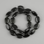 Black agate oval beads, 18×13mm, approximately 40 cm length on thread
