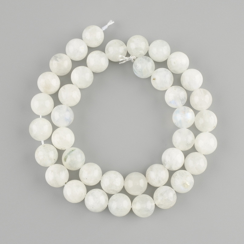 Adularia Beads Smooth Ball 10 mm, on a thread 38 cm