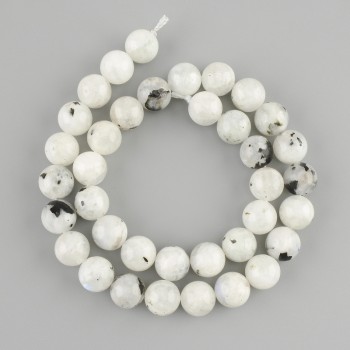 Adularia beads smooth round bead, diameter 10.5mm, length 38cm on thread