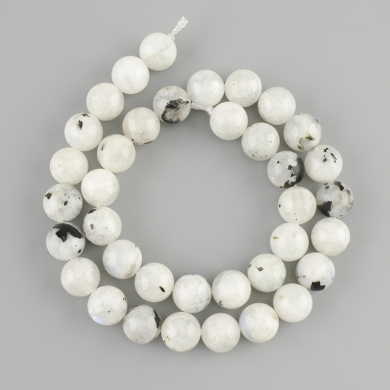 Adularia beads smooth round bead, diameter 10.5mm, length 38cm on thread