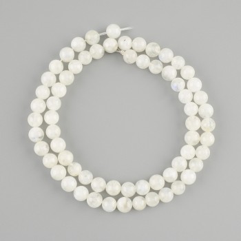 Adularia Beads smooth round 6mm diameter, length 38cm on thread