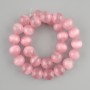 Pink Cat's Eye Beads smooth round 13.5 mm diameter, 37 cm length on thread