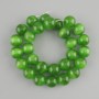 Green Cat's Eye Beads round 13.5–14mm, 37cm plus on thread