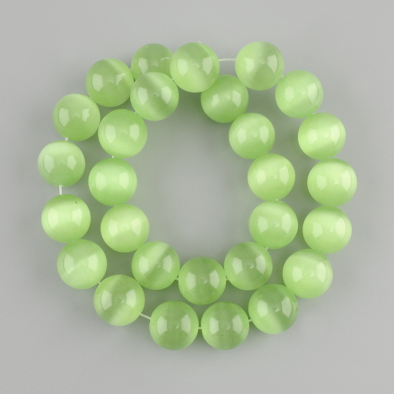 Cat's Eye Beads smooth round bead, diameter 13.5-14mm±, length 37cm± on thread