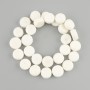 Porous Coral Beads Coin Shape, 14-15mm diameter, 40cm length on fishing line