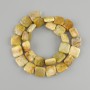 Fossilised coral beads square 14×14mm±, length 39cm± on thread