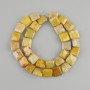 Beads of agatized coral square 12x12mm+-, length 40cm+- on thread