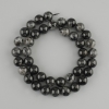 Rutilated Quartz with Tourmaline Sheela - Smooth Beads, 9.5-10 mm, 38 cm length on thread
