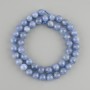Cuaniite Beads smooth round 8.5 mm on thread, length 39 cm ±