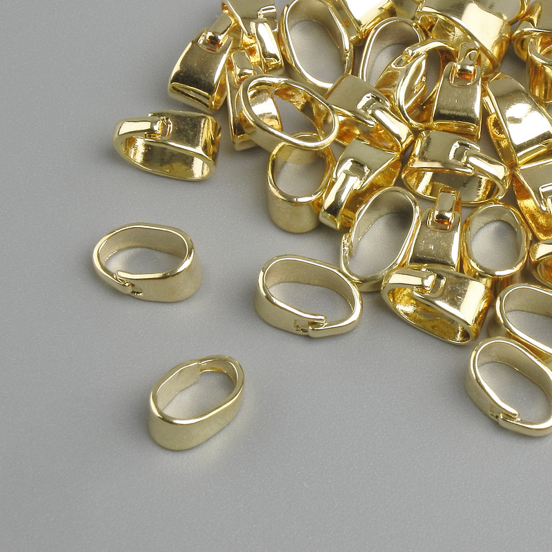 Pendant Bail for Pendant Sub-pendants, Ø 3mm±, length ~7mm±, metal colour Light Gold, pack 35 pcs