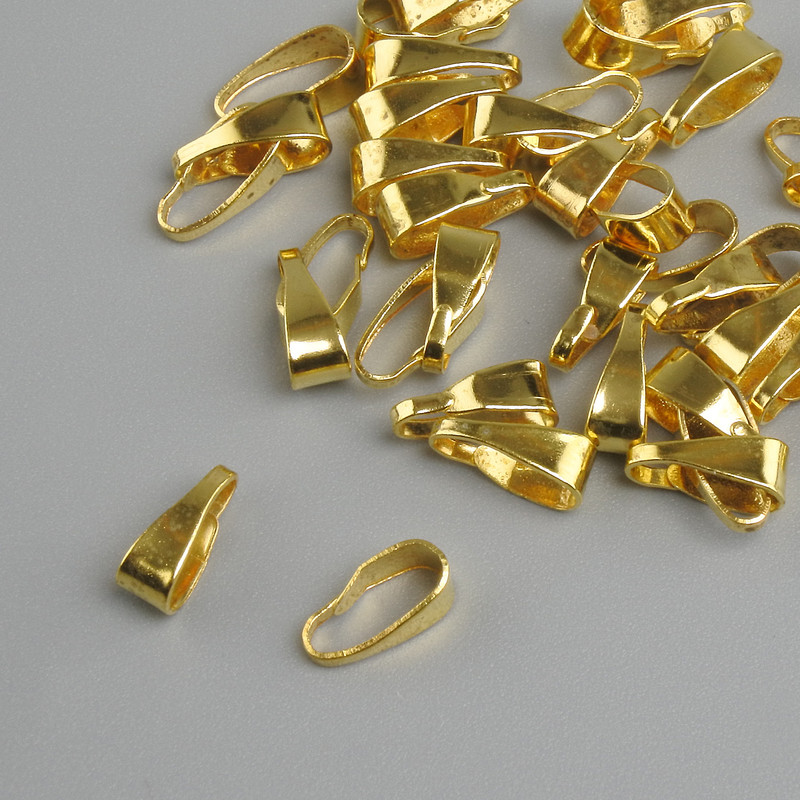Pendant Finding for Pendant Bails, diameter 3mm±, length 7mm±, golden metal color, pack of 40
