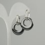 Earrings 'Bagel' Hematite, diameter 22×3-3.5 mm, length 35 mm+-
