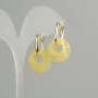 Earrings 'Bagel' Citrine, diameter 18×5mm±, length approx. 30mm±