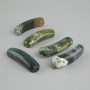 Bead Inlay Moss Agate Curved Link with Holes 36x10x6 mm+