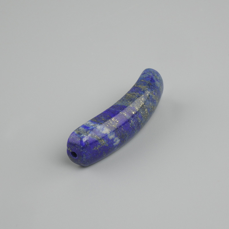 Lapis Lazuli Bead Inlay Bent Link with Holes 36×10×6mm+