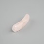 Bead insert, rose quartz, curved link with holes 36x10x6mm+