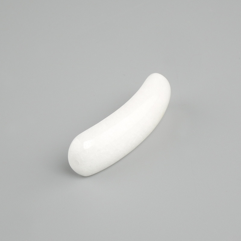 Bead Insert White Quartz Curved Link with Holes 36×10×6mm+