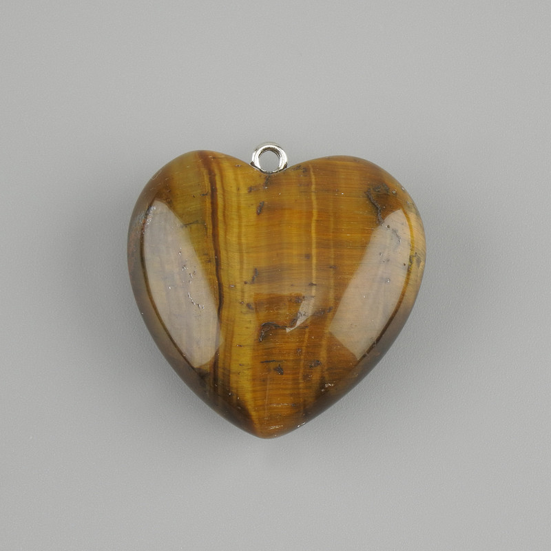 Pendant Heart Tiger’s Eye 30x30mm+