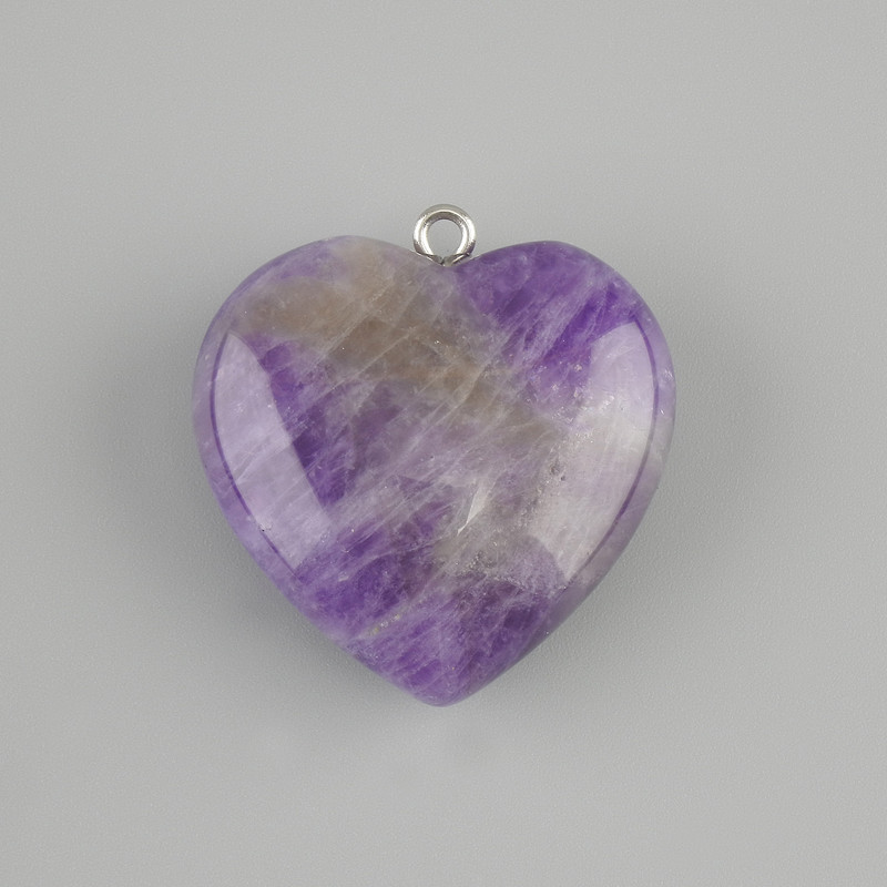 Pendant Heart Amethyst 30×30mm+