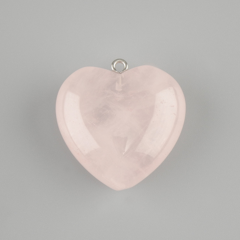 Pendant Heart Rose Quartz 30x30mm+