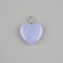 Pendant Heart Blue Agate 20x20x27mm+