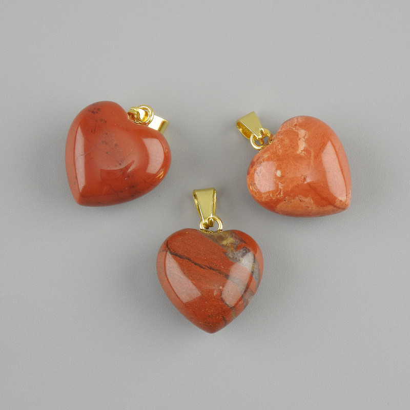 Pendant Heart Red Jasper 15x15x23mm+