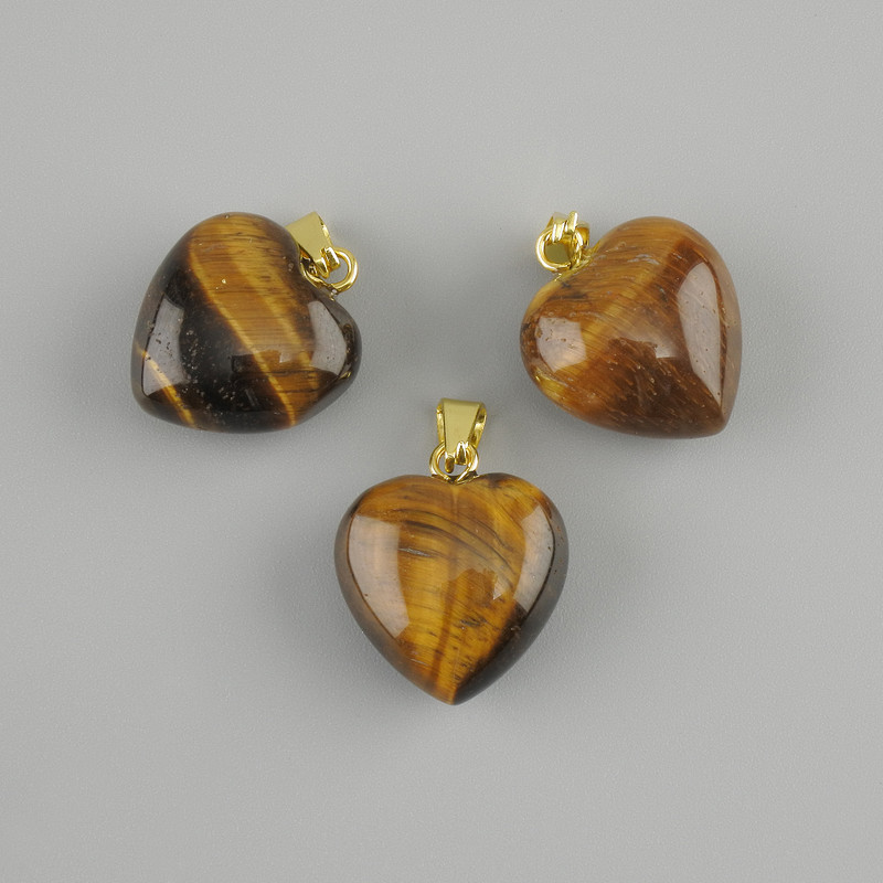 Heart Pendant Tiger's Eye 15x15x23mm+