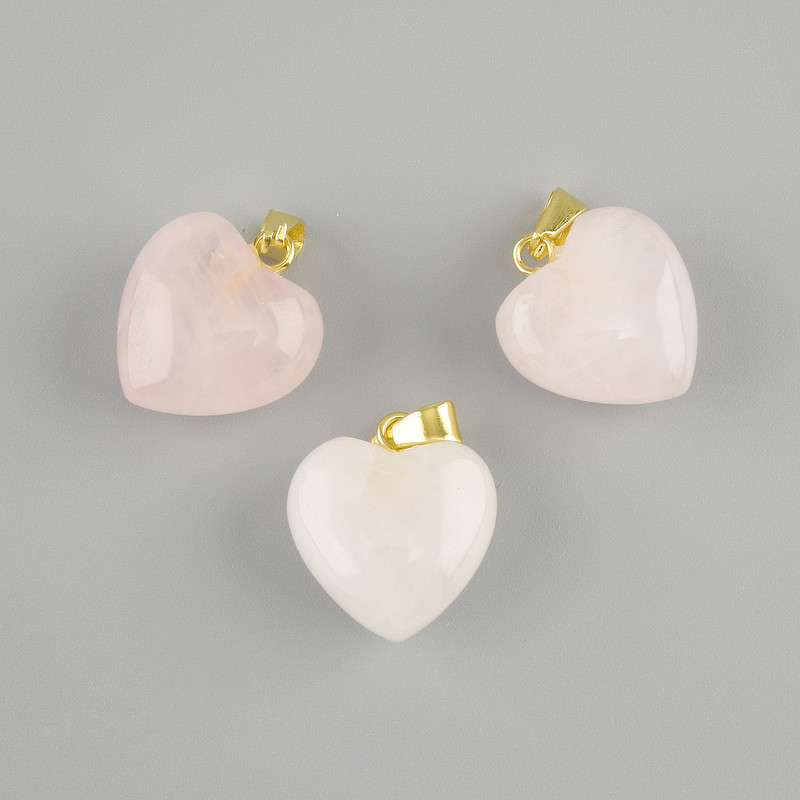 Heart Pendant Rose Quartz 15x15x23mm+