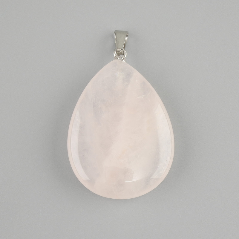 Pendant Rose Quartz Drip 40×30mm±, length 50mm±