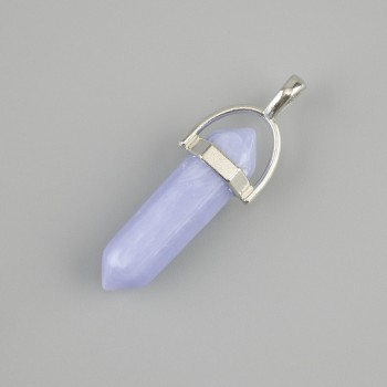 Agate Hexagonal Crystal Pendant with Sphere 8x31x41mm+