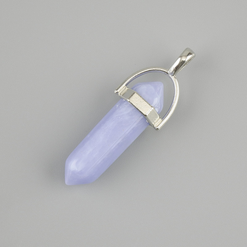 Agate Hexagonal Crystal Pendant with Sphere 8x31x41mm+