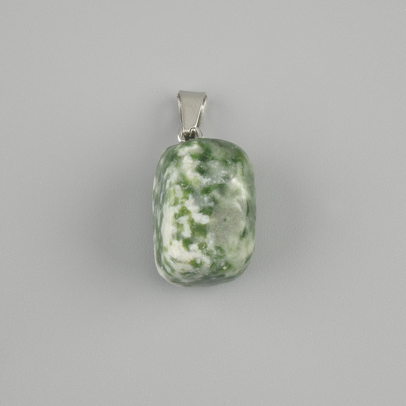 Totem Pendant Mossy Agate Bar 14x11x11mm+-, length 23mm+- assorted size